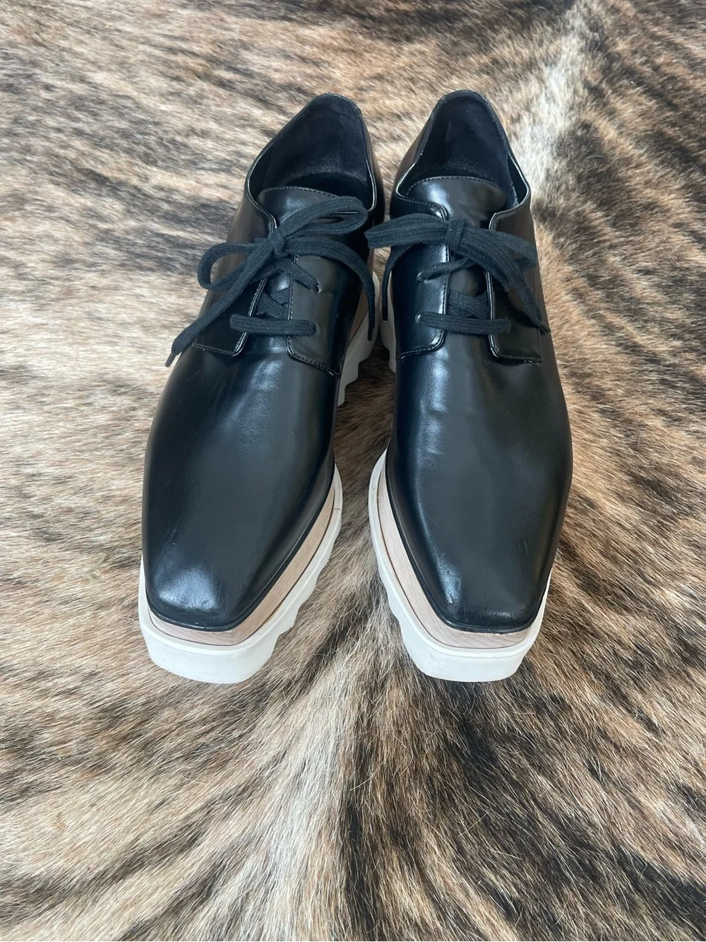 Stella McCartney Elyse Derby Black Platform 39 / 8 - 8.5